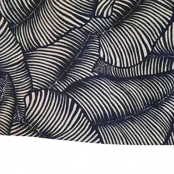 Ann Taylor Women's Navy & Cream Cotton/Spandex Palm Leaf Print Lined Mini Pencil - Picture 9 of 11